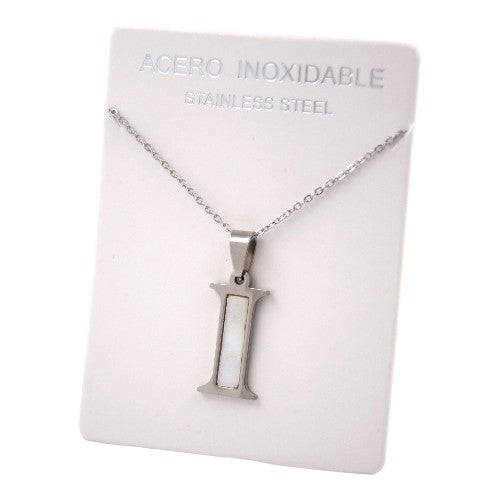 COLGANTE ACERO PLATEADO ABECEDARIO "I" REF.-3