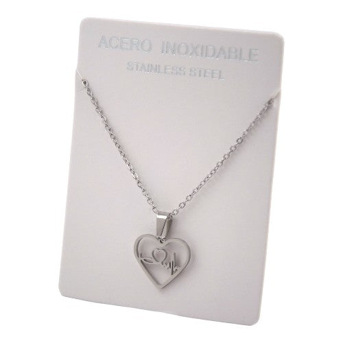 COLGANTE ACERO PLATEADO CORAZON ELECTO REF.-3