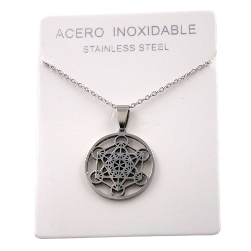 COLGANTE ACERO PLATEADO MED. METATRON REDONDO -4