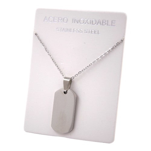 COLGANTE ACERO PLATEADO PLACA REF.-3