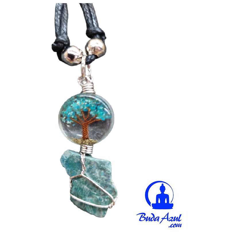Collar árbol piedra mineral CRISOCOLA