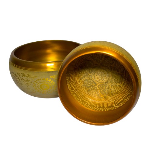 CUENCO TIBET 5 METALES AMARILLO PQ. Ø16CM