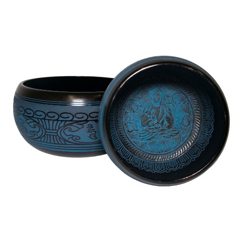 CUENCO TIBET 5 METALES BUDA AZUL GR.  Ø20CM