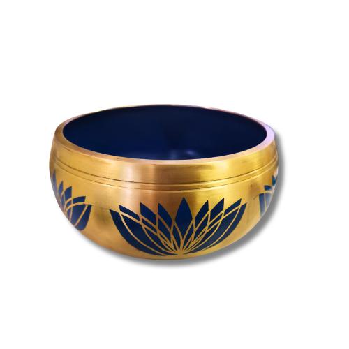 CUENCO TIBETANO BRONCE COLORES Ø11cm AZUL FLORLOTO