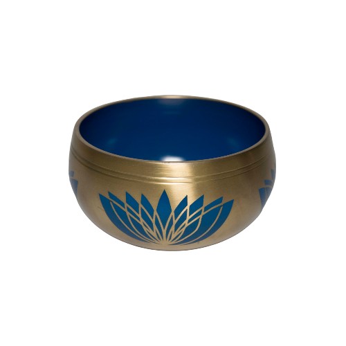 CUENCO TIBETANO BRONCE FLOR DE LOTO PEQUEÑO AZUL REF 1690