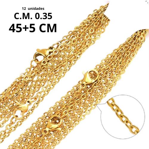 Cadena Acero inoxidable CM 0.35 - 45+5CM DORADO