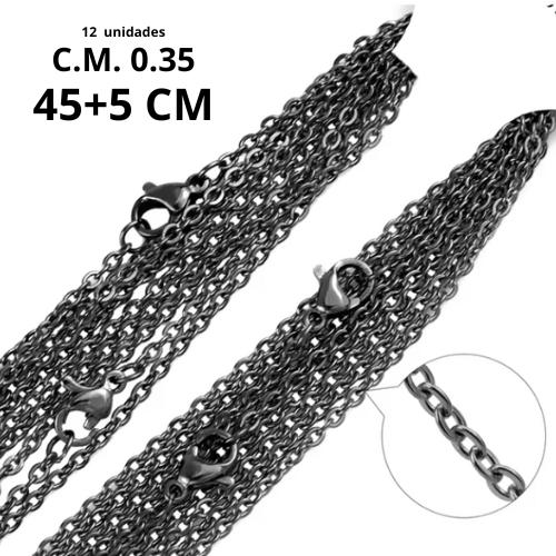 Cadena Acero inoxidable CM 0.35 - 45+5CM NEGRO
