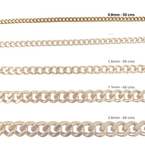 Cadena Acero inoxidable CUBANA 0.8 - 50CM DORADO