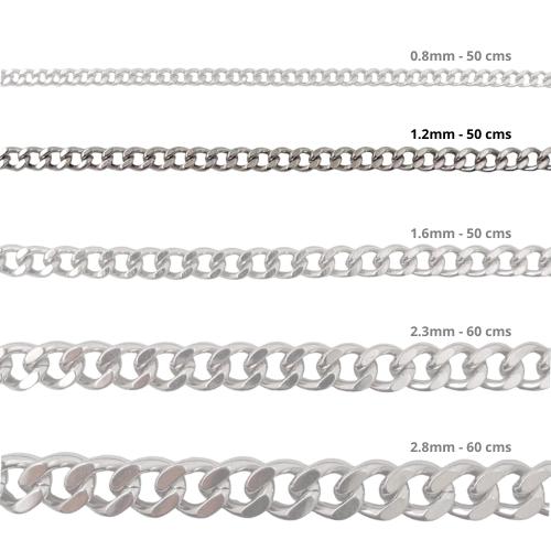 Cadena Acero inoxidable CUBANA 1.2 - 50CM PLATEADO