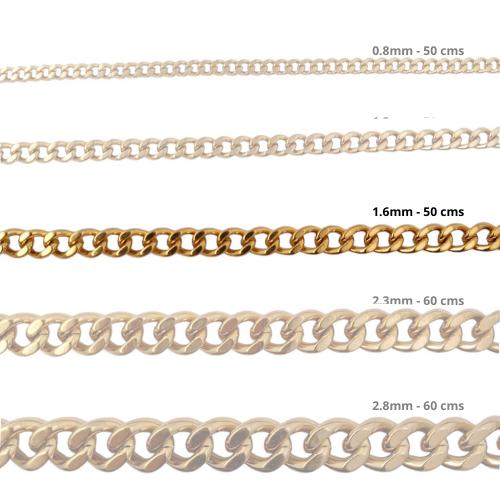 Cadena Acero inoxidable CUBANA 1.6 - 50CM DORADO