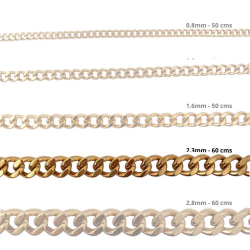 Cadena Acero inoxidable CUBANA 2.3 - 60CM DORADO