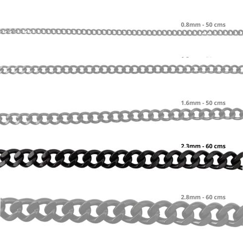 Cadena Acero inoxidable CUBANA 2.3 - 60CM NEGRO