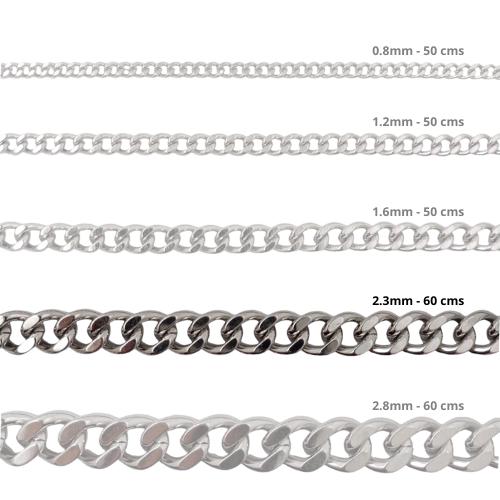 Cadena Acero inoxidable CUBANA 2.3 - 60CM PLATEADO
