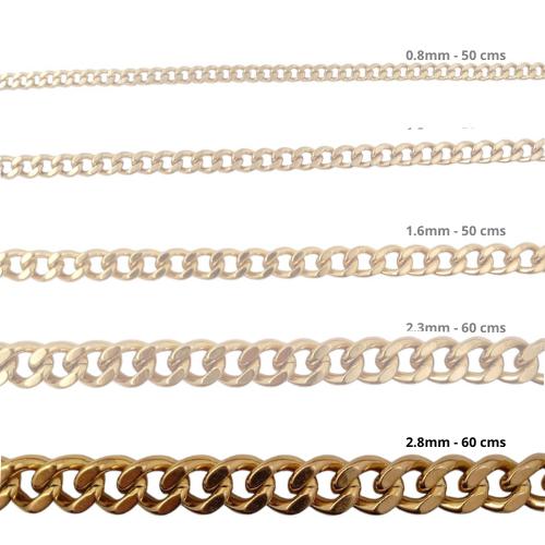 Cadena Acero inoxidable CUBANA 2.8 - 60CM DORADO
