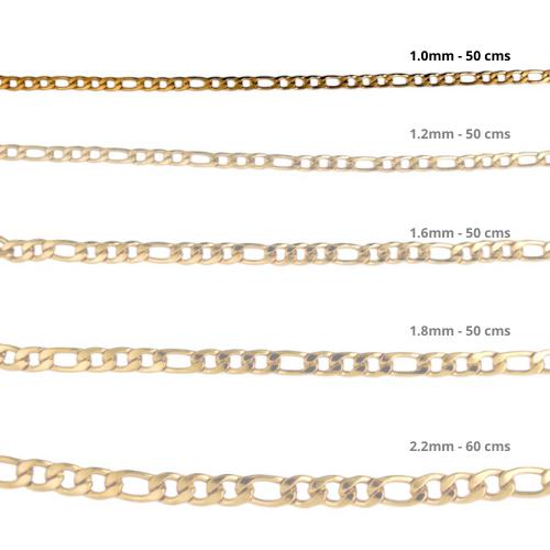 Cadena Acero inoxidable FIGARO 1.0 - 50CM DORADO