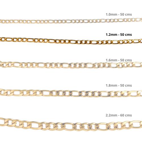 Cadena Acero inoxidable FIGARO 1.2 - 50CM DORADO