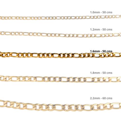 Cadena Acero inoxidable FIGARO 1.6 - 50CM DORADO