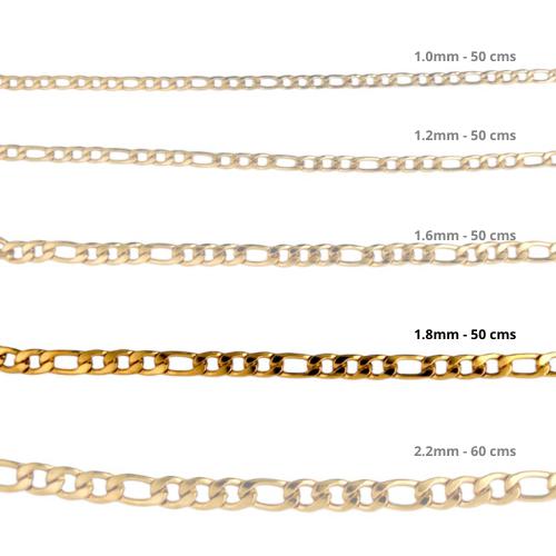 Cadena Acero inoxidable FIGARO 1.8 - 50CM DORADO