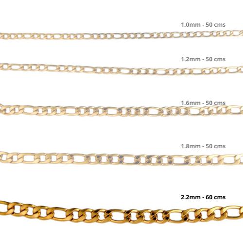 Cadena Acero inoxidable FIGARO 2.2 - 60CM DORADO