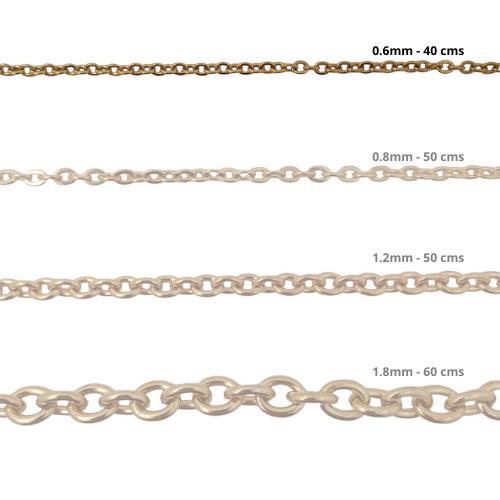 Cadena Acero inoxidable ROLO 0.6 - 40CM DORADO