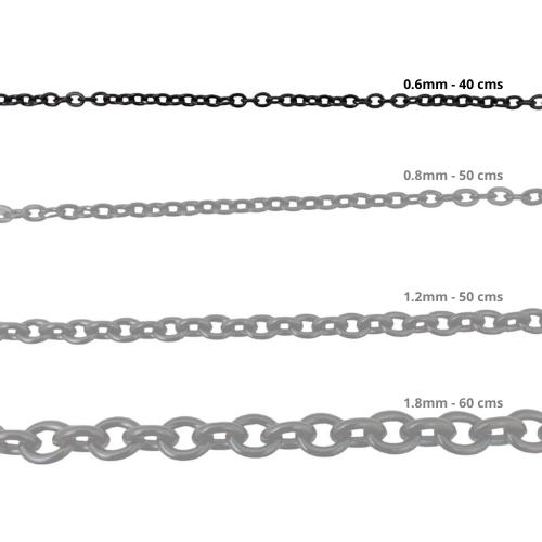 Cadena Acero inoxidable ROLO 0.6 - 40CM NEGRO