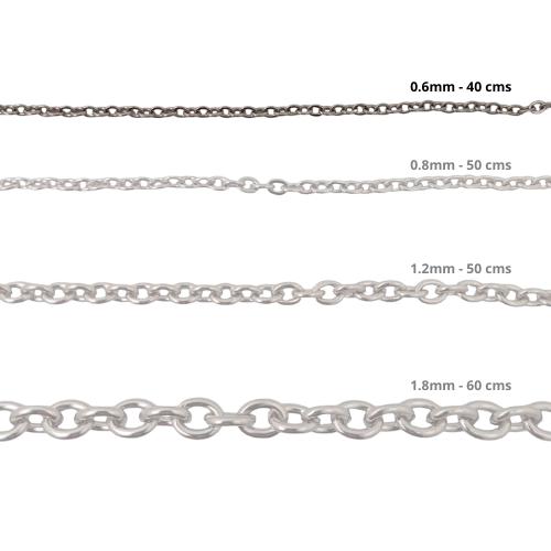 Cadena Acero inoxidable ROLO 0.6 - 40CM PLATEADO
