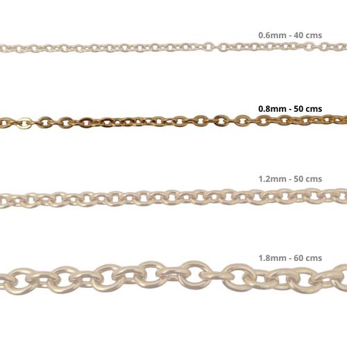 Cadena Acero inoxidable ROLO 0.8 - 50CM DORADO