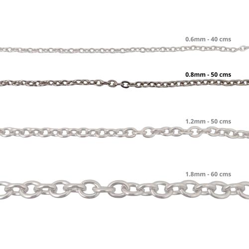 Cadena Acero inoxidable ROLO 0.8 - 50CM PLATEADO
