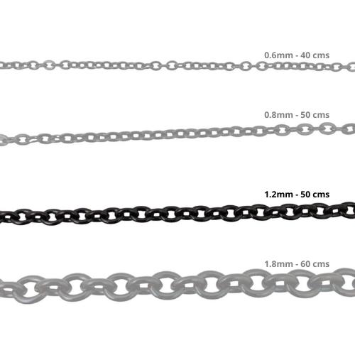 Cadena Acero inoxidable ROLO 1.2 - 50CM NEGRO