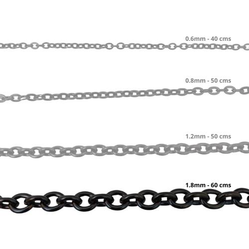 Cadena Acero inoxidable ROLO 1.8 - 50CM NEGRO