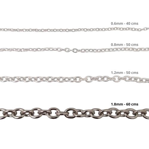 Cadena Acero inoxidable ROLO 1.8 - 50CM PLATEADO