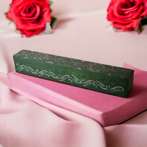 Caja quemador  piedra 26,5x4,5cm VERDE- 490