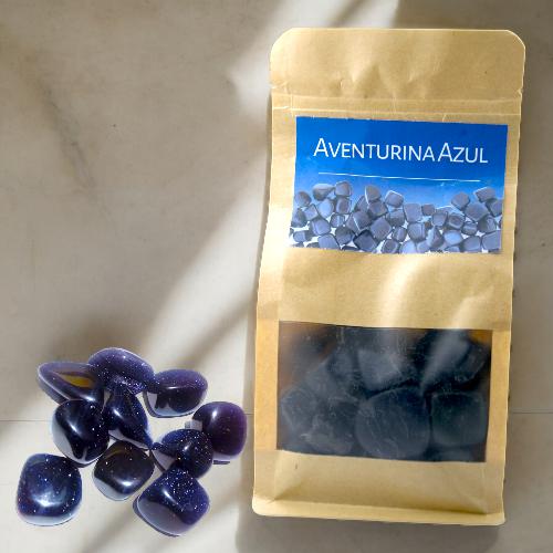 Bolsa Cantos Rodados AVENTURINA AZUL