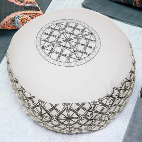 Cojín Zafú Meditación estampado GRIS ZNP043