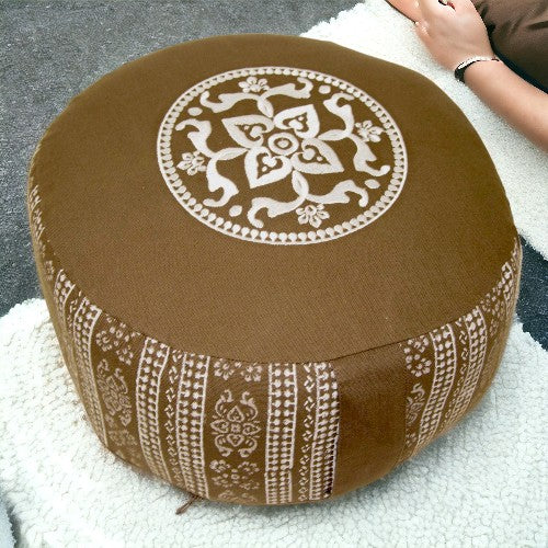 Cojín Zafú Meditación estampado MARRÓN ZNP022