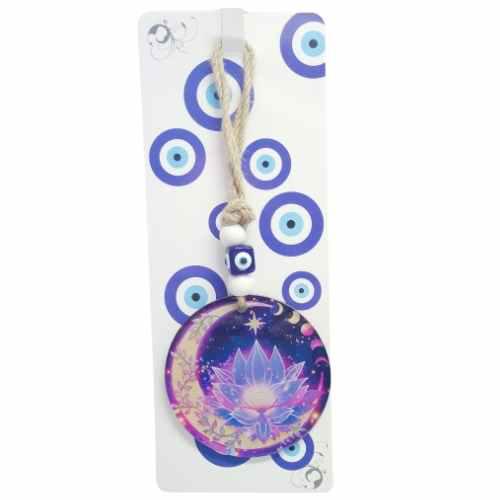 Colgador Cristal Ojo Turco 25cm - Flor de Loto