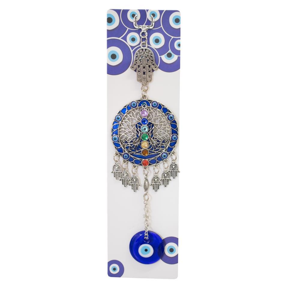 Colgador Ojo Turco Metal 7 Chakras Mano Fatima - 6