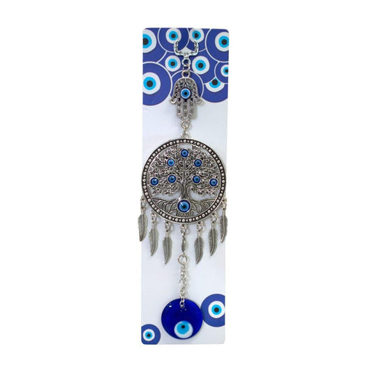 Colgador Ojo Turco Metal Arbol Vida Mano Fatima -6