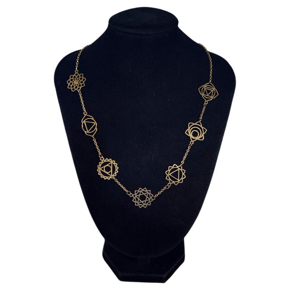 Colgante 7 Chakras acero Dorado modelo 2 - 7