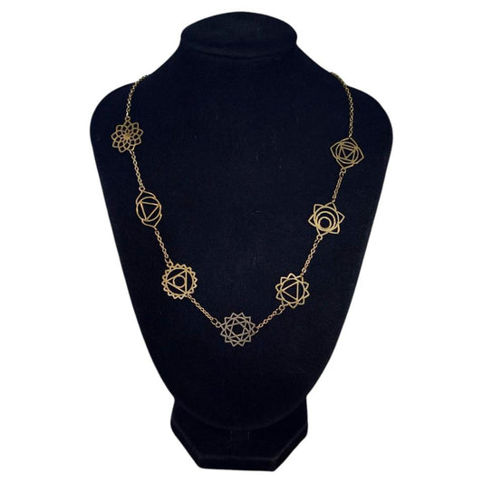 Colgante 7 Chakras acero Dorado modelo 2 - 7