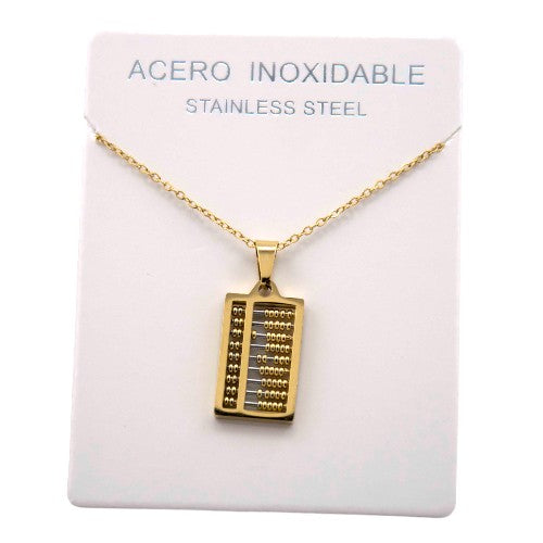 Colgante Acero Dorado Abaco REF. 7