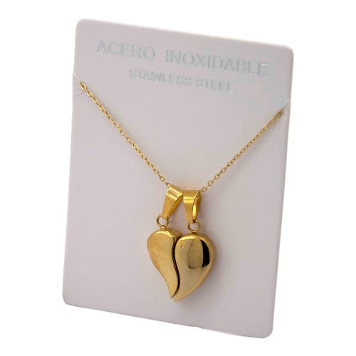 Colgante Acero Dorado Corazon imantado REF. 7