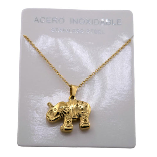 Colgante Acero Dorado Elefante REF. 6