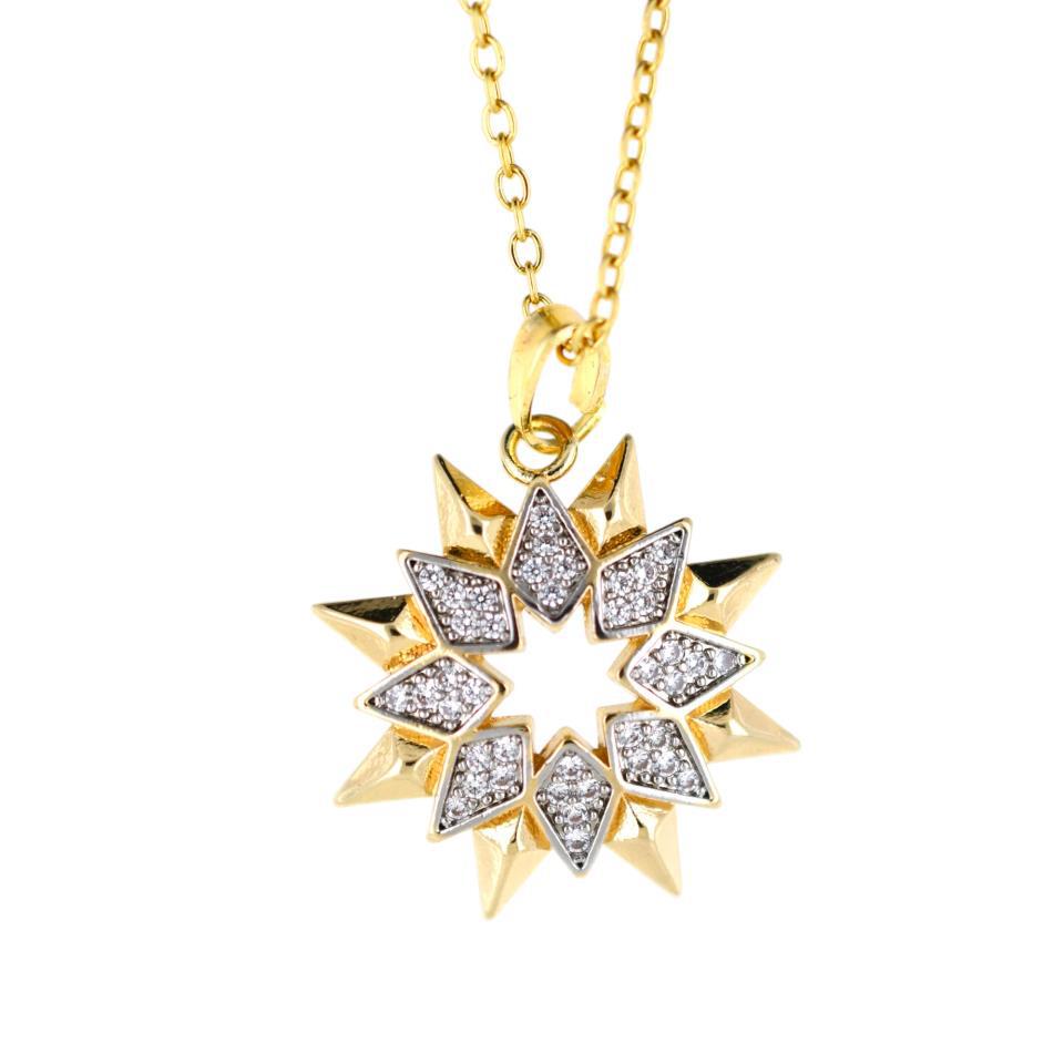 Colgante Acero Dorado Estrella con circonitas