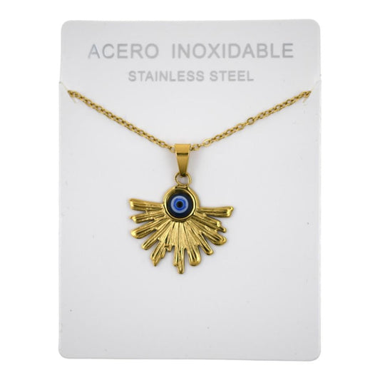 Colgante Acero Dorado Ojo Turco Rayos - 4