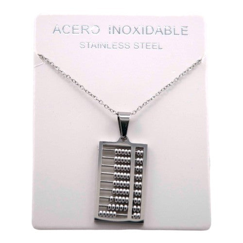 Colgante Acero Plateado Abaco REF. 7