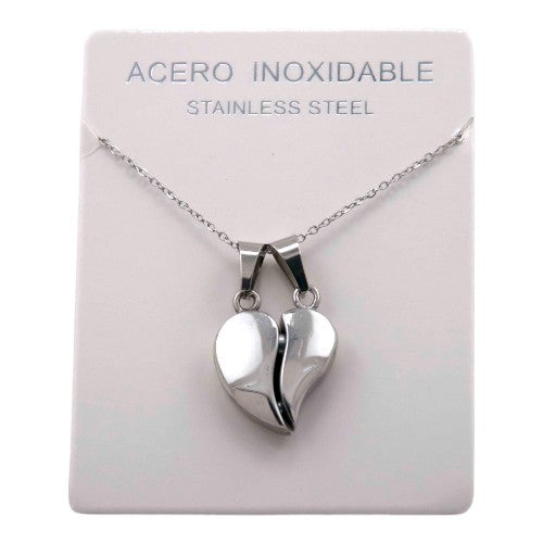 Colgante Acero Plateado Corazon imantado REF. 7