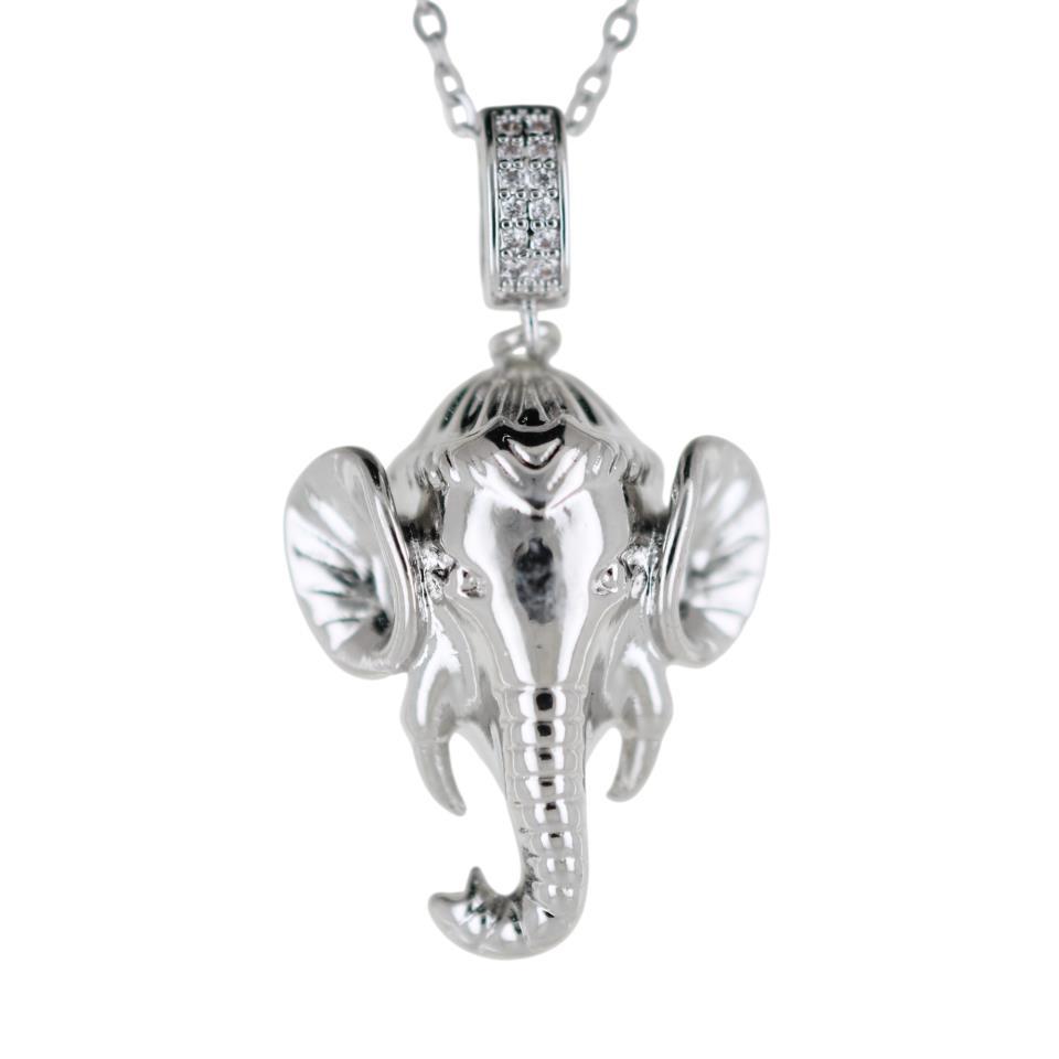 Colgante Acero Plateado Elefante