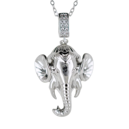 Colgante Acero Plateado Elefante