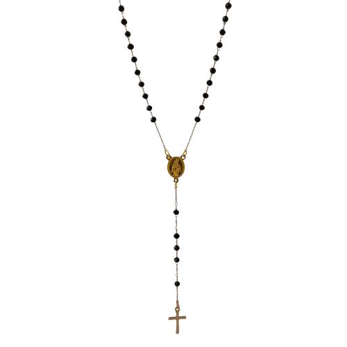 Colgante Acero Rosario NEGRO 3mm - DORADO